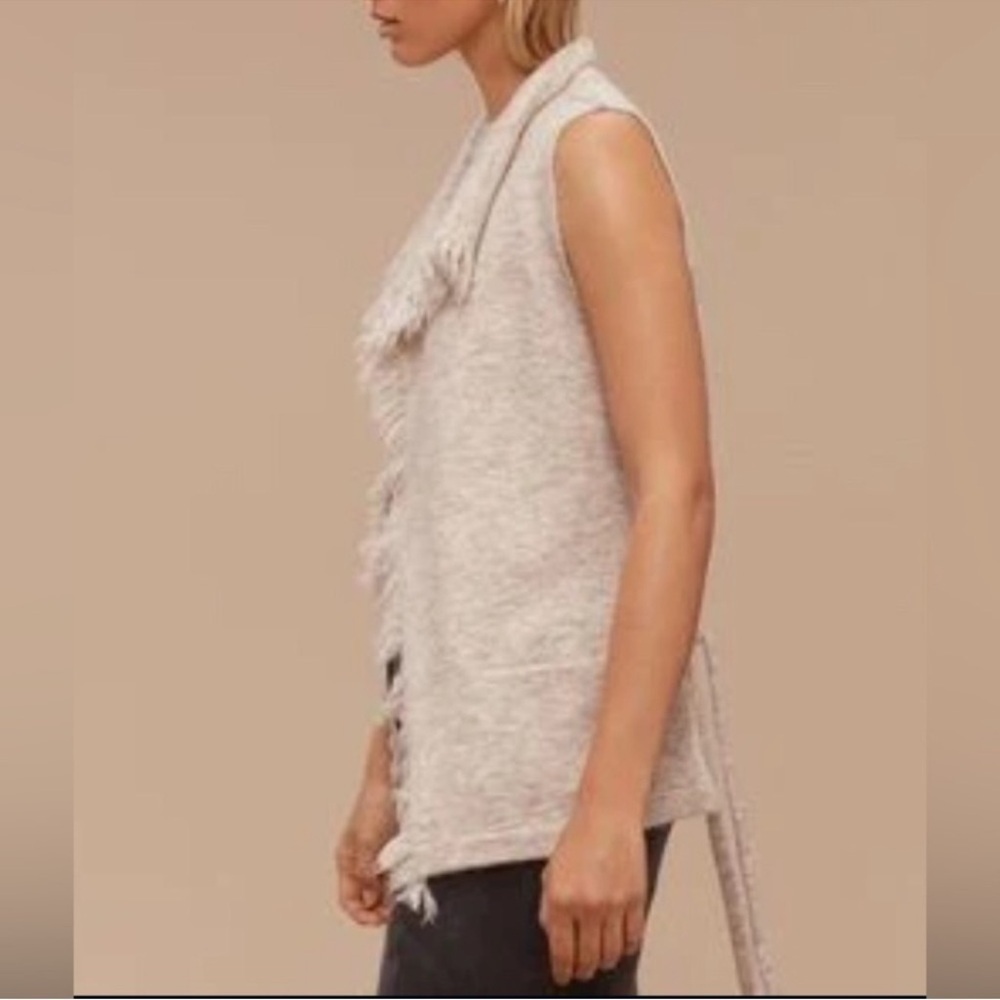 Wilfred Free Cream and Black Vest - fringe Detail - Alpaca Wool blend - small - Picture 2 of 8
